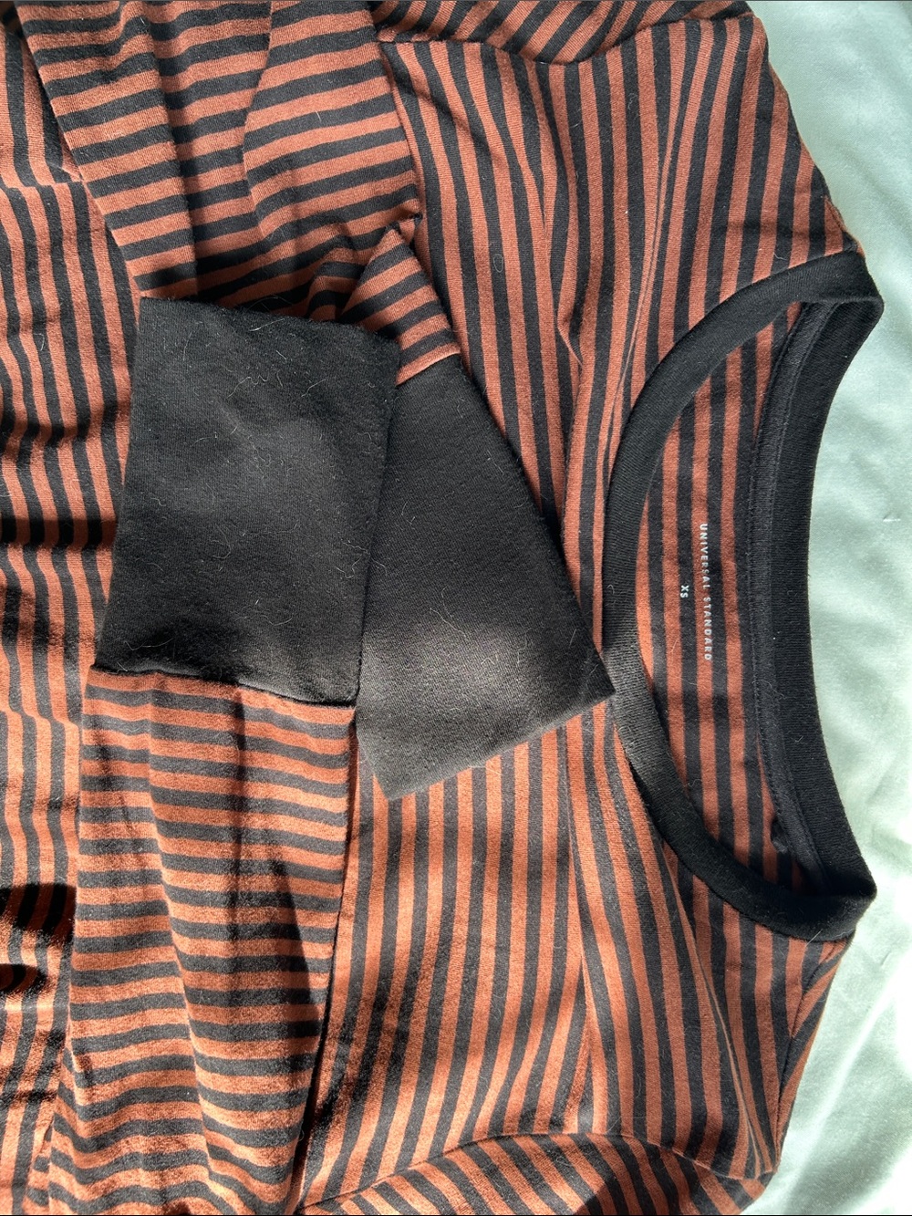Universal Standard Rust and Black Striped Long Sleeve Tee - Picture 3 of 5